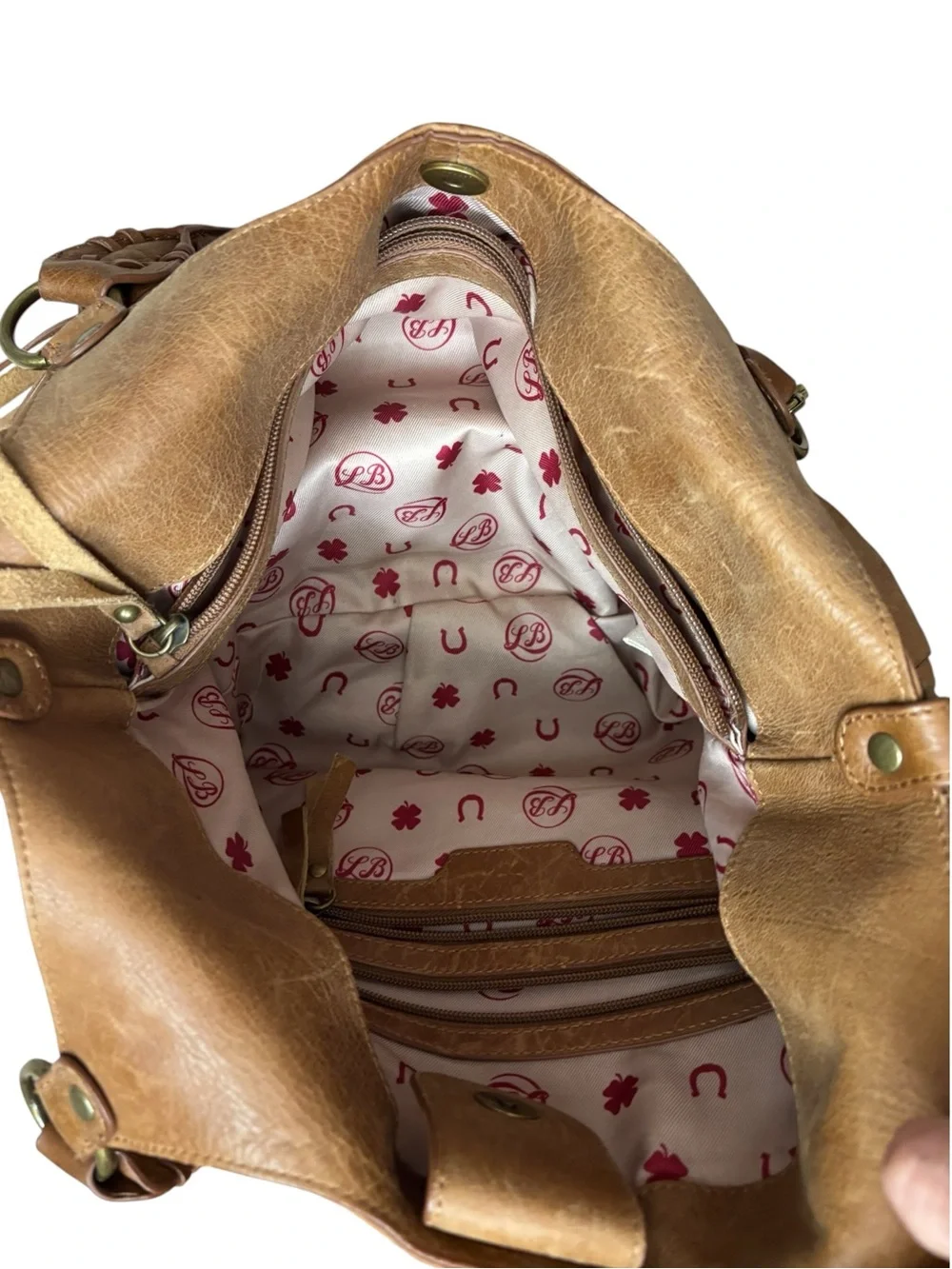 Tan Leather Hobo Tote Bag - Women